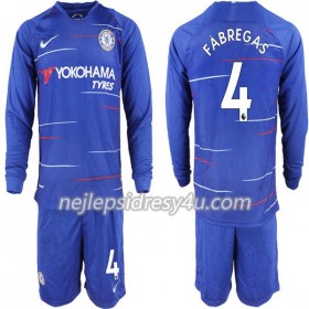 Fotbalový Dres Chelsea Cesc Fabregas 4 Dětské Domácí 2018/19 Dlouhý Rukáv